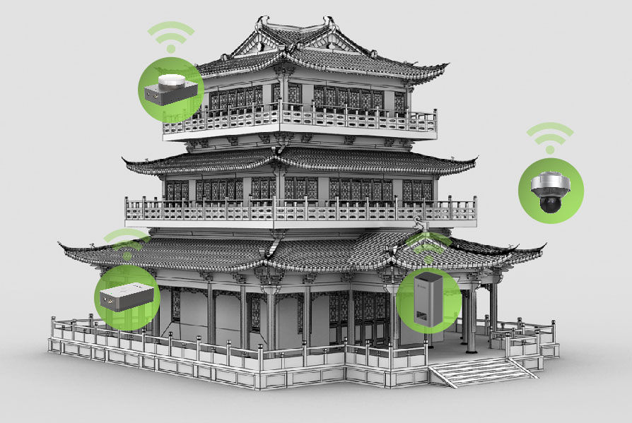 萬賓古建筑結構健康監(jiān)測系統(tǒng)，古建筑位移沉降多方位監(jiān)測(圖2)